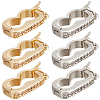8Pcs 2 Colors Brass Micro Pave Clear Cubic Zirconia Twister Clasps ZIRC-BBC0001-97-1