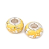 Opaque Resin Rondelle European Beads RESI-Z046-03F-2