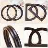 WADORN® 4Pcs 2 Style Wood D-Ring & Round Ring Bag Handles DIY-WR0002-58-3