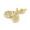 Rack Plating Brass Micro Pave Cubic Zirconia Pendants KK-C052-33A-G-2