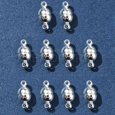10Pcs Round Brass Magnetic Clasps with Loops KK-FS0001-34S-1