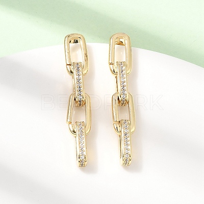 Brass Micro Pave Cubic Zirconia Stud Earrings KK-CBA5B62-02G-1