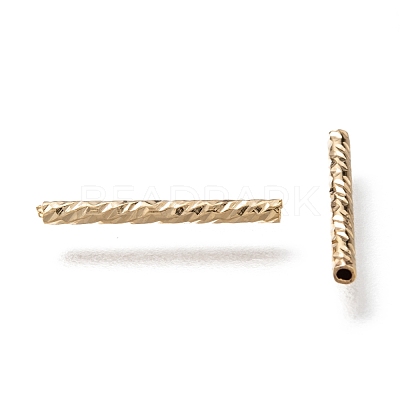 Corrugated Brass Tube Beads KK-H759-28B-G-1