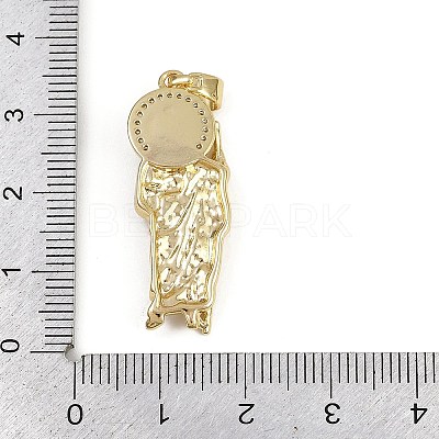 Brass Micro Pave Cubic Zirconia Pendants KK-D409-49G-01-1