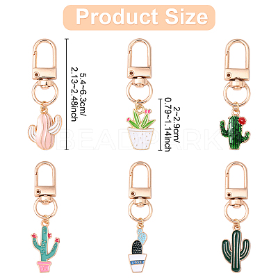 6Pcs Alloy Enamel Pendant Decorations HJEW-YW00085-1