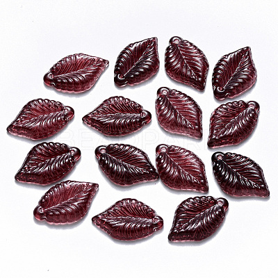 Transparent Baking Paint Glass Pendants DGLA-T002-04B-1