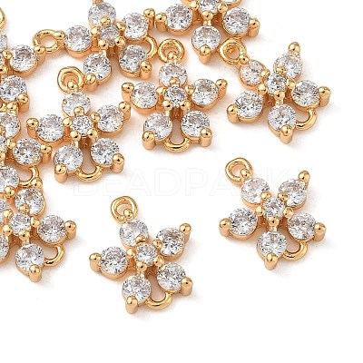 SHEGRACE Brass Pave Clear Cubic Zirconia Connector Charms XGRQ7H338-954G-1
