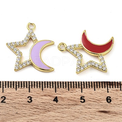 Brass Brass Micro Pave Cubic Zirconia Pendants KK-F871-17G-1