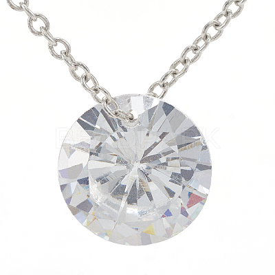 Cubic Zirconia Pointed Back Pendants ZIRC-N037-5mm-01-1