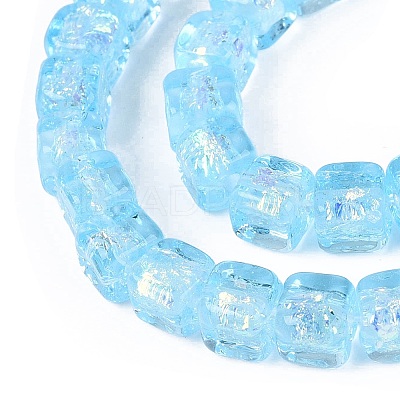 Handmade Foil Glass Beads Strands FOIL-Q002-04C-1