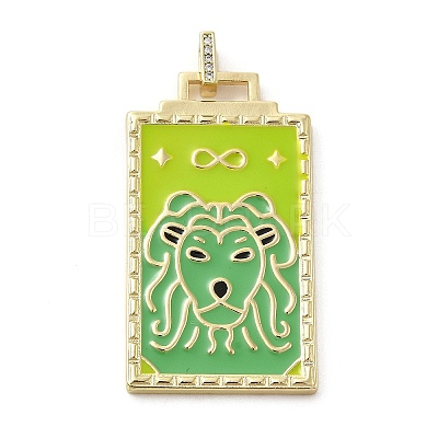 Brass Micro Pave Cubic Zirconia Pendant with Enamel KK-H458-02G-L01-1