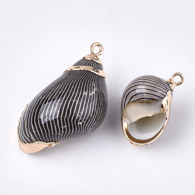 Electroplate Spiral Shell Pendants SSHEL-T009-06-1
