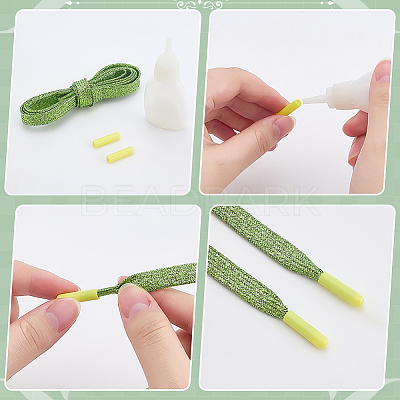 48pcs 12 Colors Plastic Aglets for Shoelaces KY-PH0001-69-1