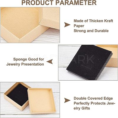 Kraft Paper Cardboard Jewelry Boxes CBOX-WH0001-D05-1