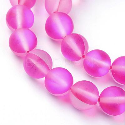 Synthetic Moonstone Beads Strands G-R375-6mm-A-1