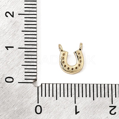 Brass Micro Pave Clear Connector Charms CU-CBA3D76-01G-1