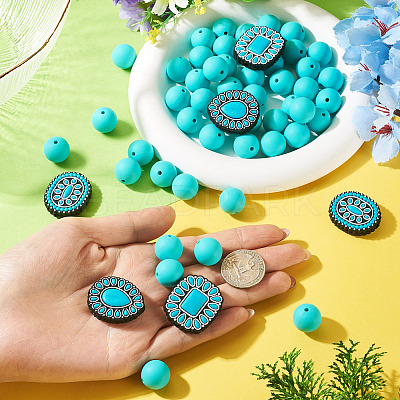 56Pcs 4 Styles Silicone Beads FIND-TA0010-75A-1