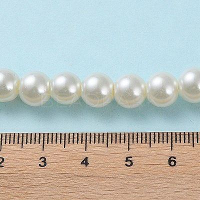 Baking Paint Pearlized Glass Pearl Round Bead Strands HY-Q330-8mm-02-1