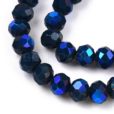Electroplate Opaque Solid Color Glass Beads Strands X1-EGLA-A034-P4mm-L22-1