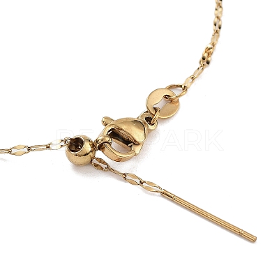 Ion Plating(IP) Adjustable 304 Stainless Steel Dapped Chain Necklaces NJEW-K270-02G-1