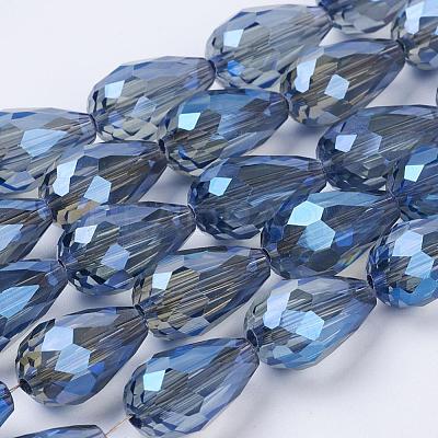 Electroplate Glass Beads Strands EGLA-D015-15x10mm-32-1