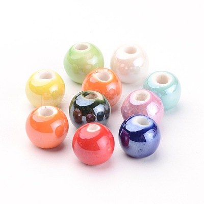 Glazed Porcelain Beads PORC-D001-12mm-M-1
