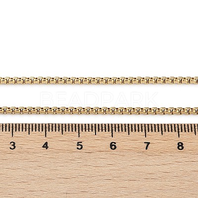 304 Stainless Steel Box Chain Necklaces X-NJEW-P244-01G-1