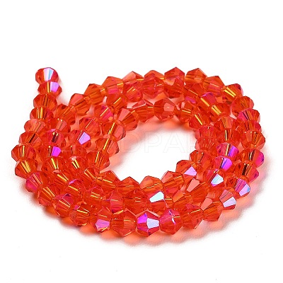 Transparent Electroplate Glass Beads Strands GLAA-F029-3mm-D14-1