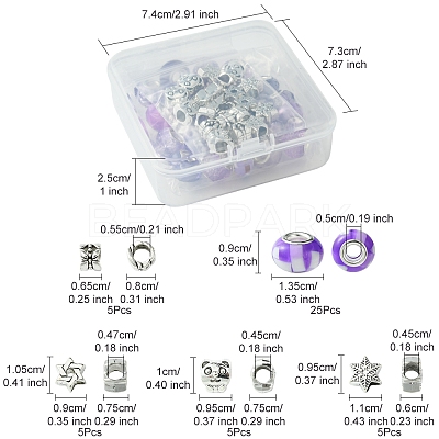 DIY Tibetan Style Alloy & Resin European Beads Making Finding Kits DIY-FS0006-78D-1