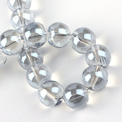 Electroplate Glass Beads Strands X-EGLA-Q062-8mm-A07-1