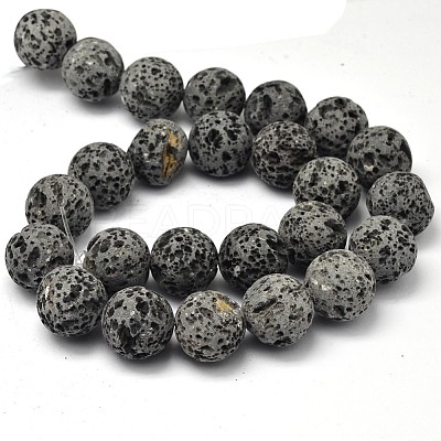 Unwaxed Natural Lava Rock Bead Strands LS-G-F309-16mm-1