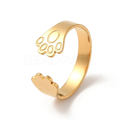 304 Stainless Steel Open Cuff Rings for Women RJEW-G291-04G-1