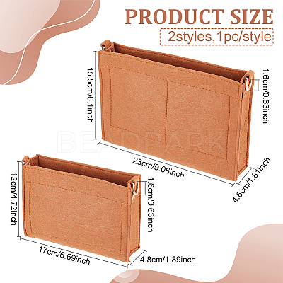 2Pcs 2 Style Wool Felt Bag Organizer Inserts FIND-WR0007-41A-1