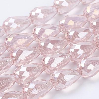 Electroplate Glass Beads Strands EGLA-D015-15x10mm-23-1
