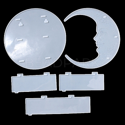 Moon Shape Floating Shelf DIY Silicone Molds Kit DIY-G093-02F-1