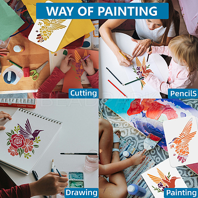 1 Set PET Hollow Out Drawing Painting Stencils DIY-MA0004-76A-1
