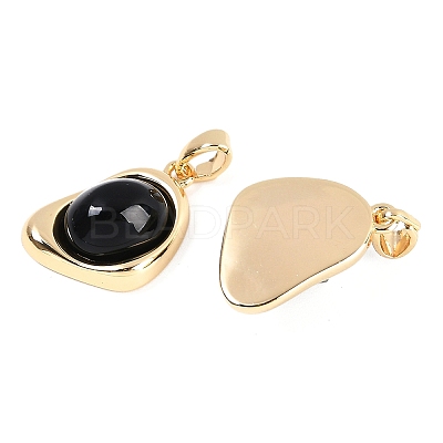 Black Glass Pendants KK-U043-52G-04-1