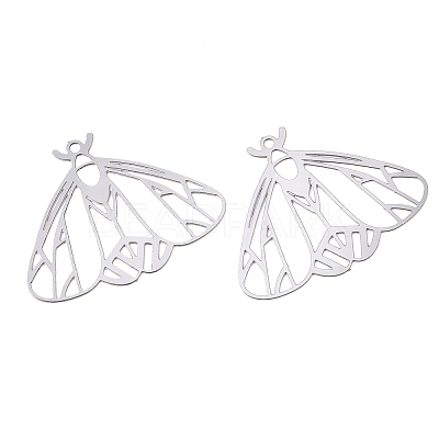 Non-Tarnish 201 Stainless Steel Filigree Pendants X-STAS-S118-009P-1