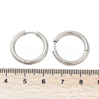 Tarnish Resistant 201 Stainless Steel Huggie Hoop Earrings Findings X-STAS-F149-33P-A-1