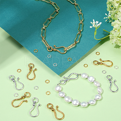 50Pcs 2 Colors Tibetan Style S-Hook Clasps FIND-PH0060-05-1