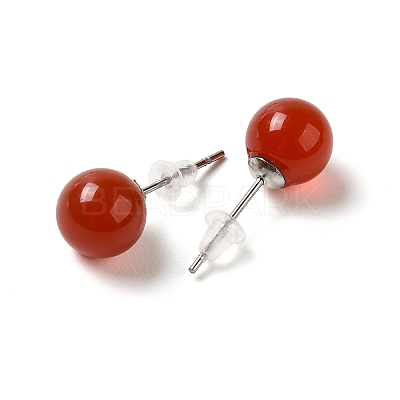 Natural Carnelian Stud Earrings LS-G-B075-02P-06-1