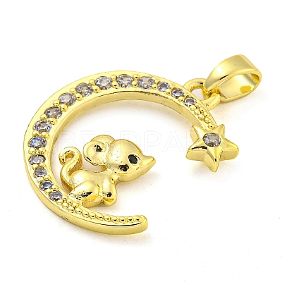 Brass Micro Pave Clear Cubic Zirconia Pendants FIND-Z044-03B-1