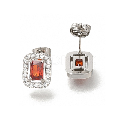 304 Stainless Steel Stud Earrings EJEW-H018-01P-06-1