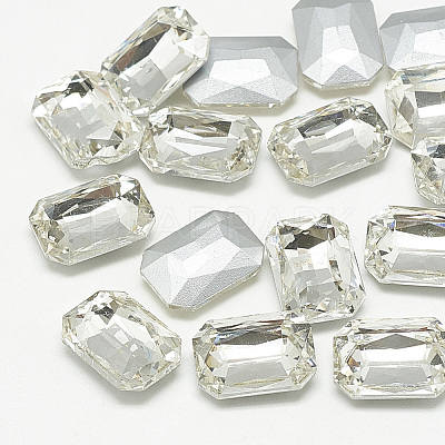 Pointed Back Glass Rhinestone Cabochons X-RGLA-T079-13x18mm-1