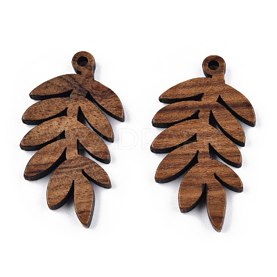 Natural Walnut Wood Pendants WOOD-T023-15-1