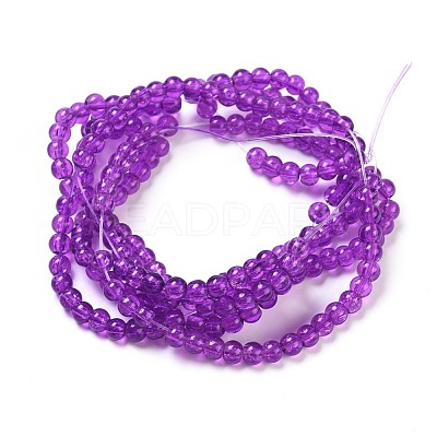 Crackle Glass Beads Strands X-CCG-Q001-4mm-12-1