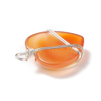 Natural Red Agate Pendants PALLOY-JF01663-09-1