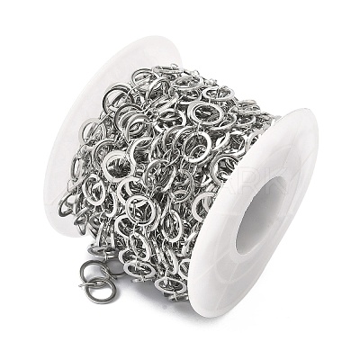 304 Stainless Steel Ring Link Chains CHS-G044-05P-05-1