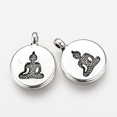Tibetan Style Alloy Pendants TIBEP-Q078-28AS-NR-1