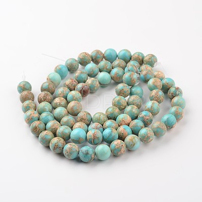 Natural Imperial Jasper Beads Strands X-G-I122-10mm-12-1
